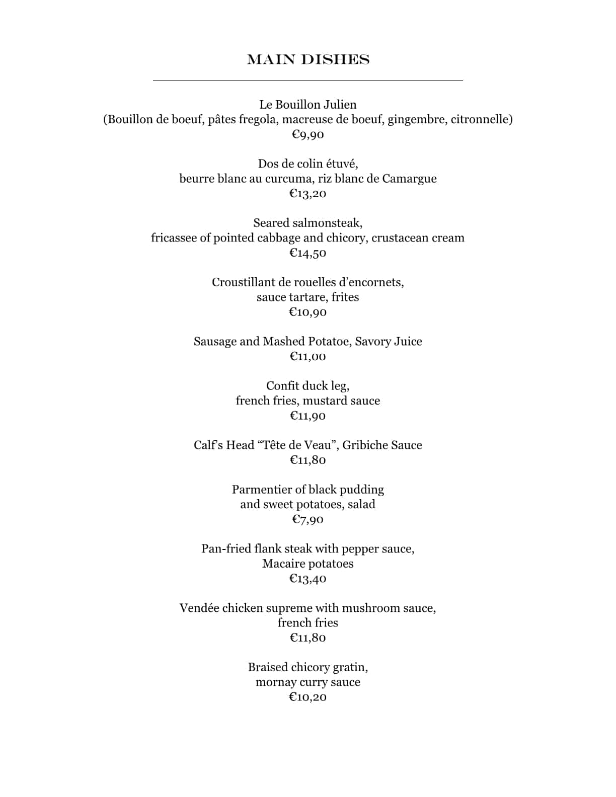 Boullion Julien Paris Menu English (2)