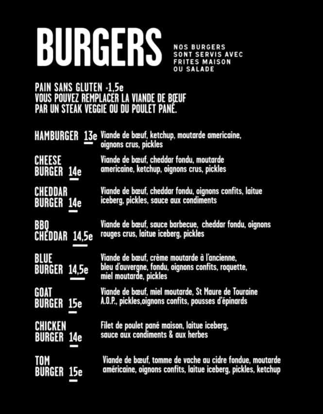 Menu 1 Burgers