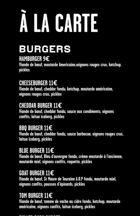 Menu 1 Burgers