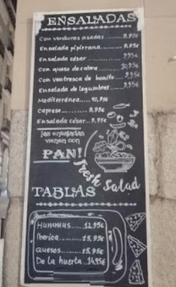 Los Rotos Chalkboard Menu 1