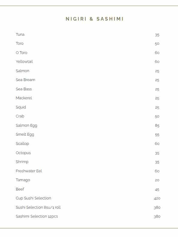 Menu Dinner Sushi 1
