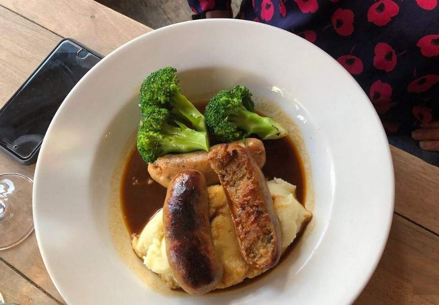 41 QUEENARMLON Bangers and Mash with Broccoli by Curtis S