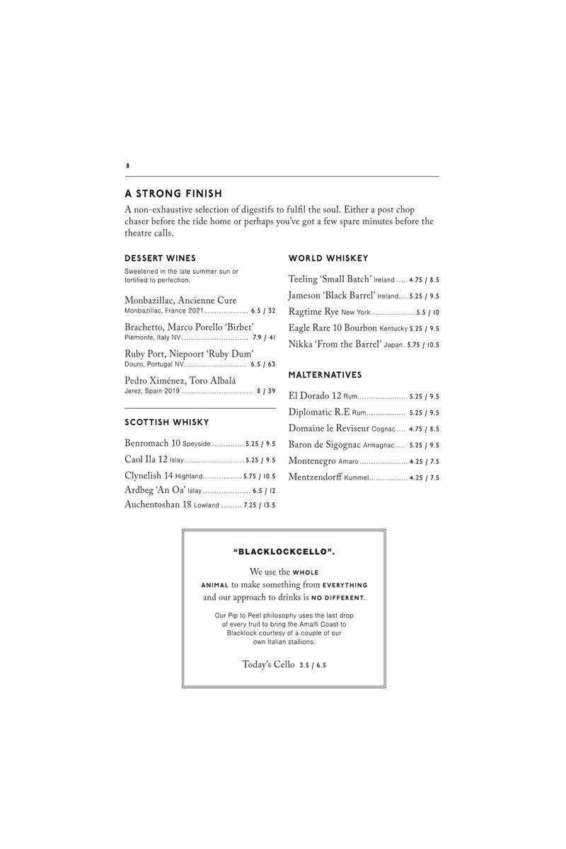 Blacklock Soho London Menu p10