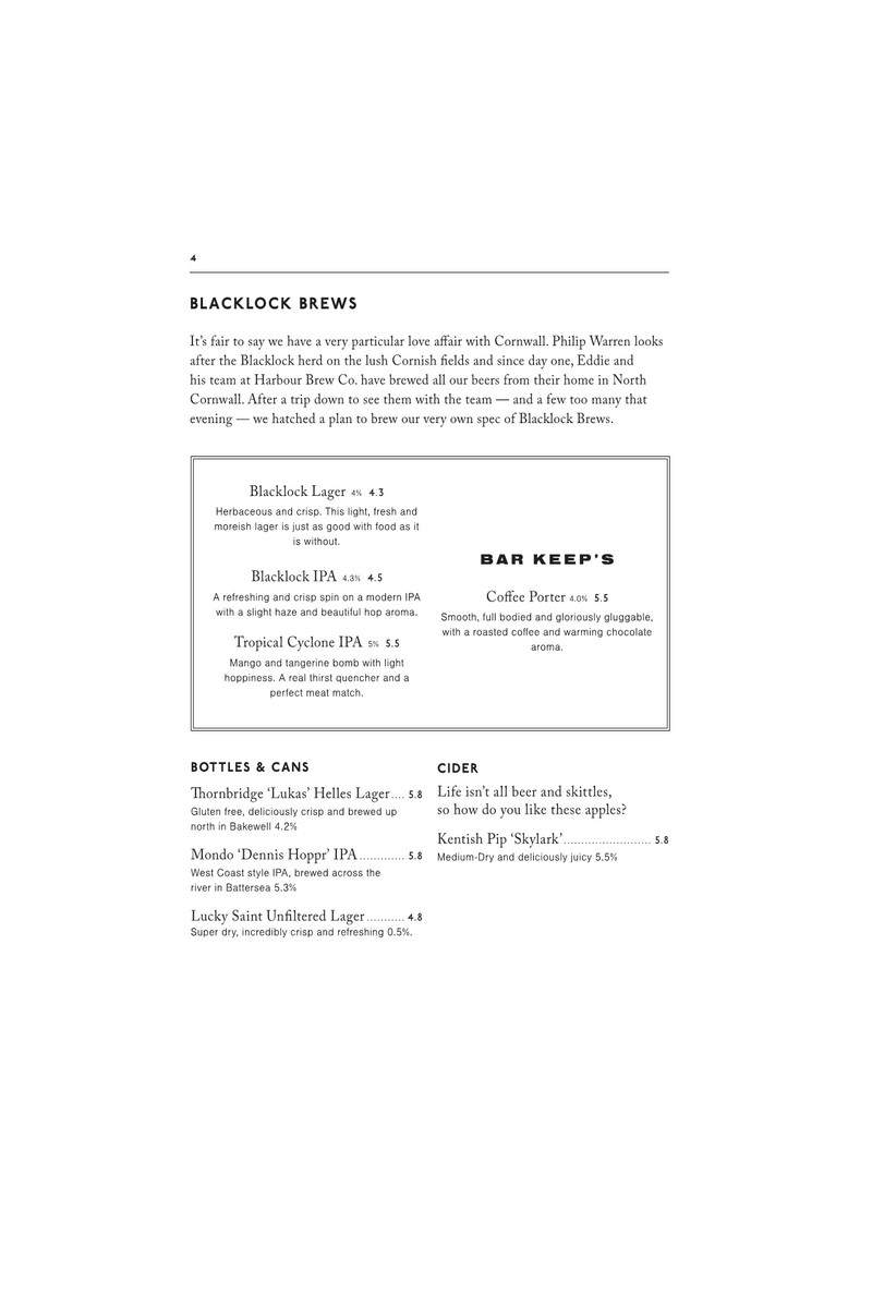 Blacklock Soho London Menu p6