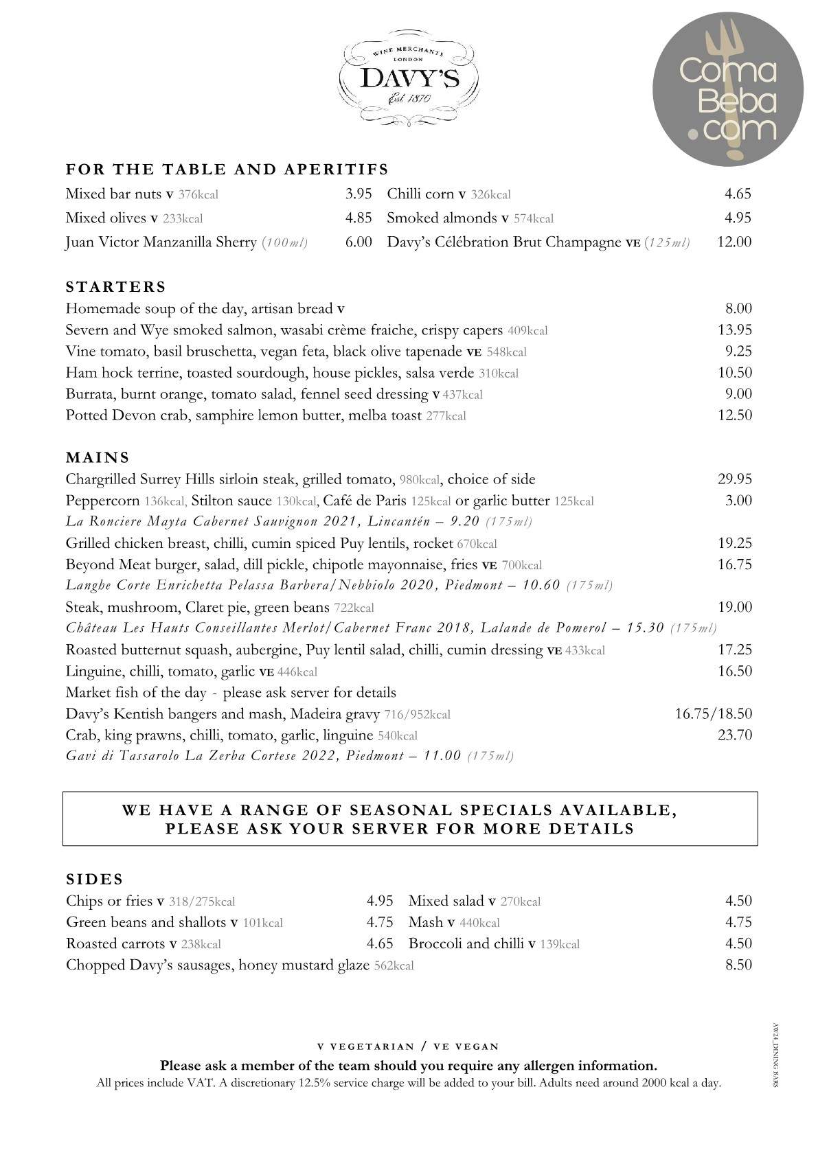 The Boot & Flogger London Menu p1