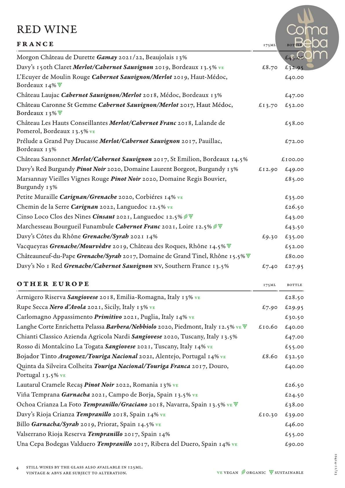 The Boot & Flogger London Menu p6