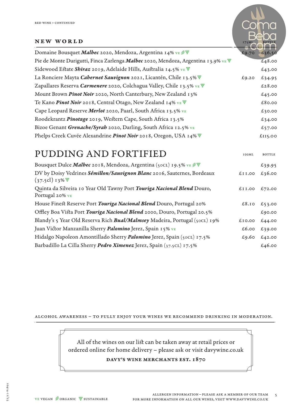 The Boot & Flogger London Menu p7