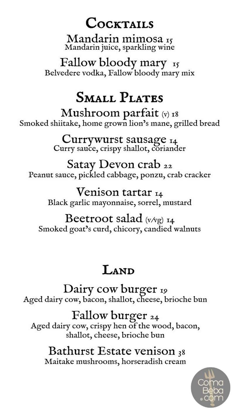 Fallow London Menu p14