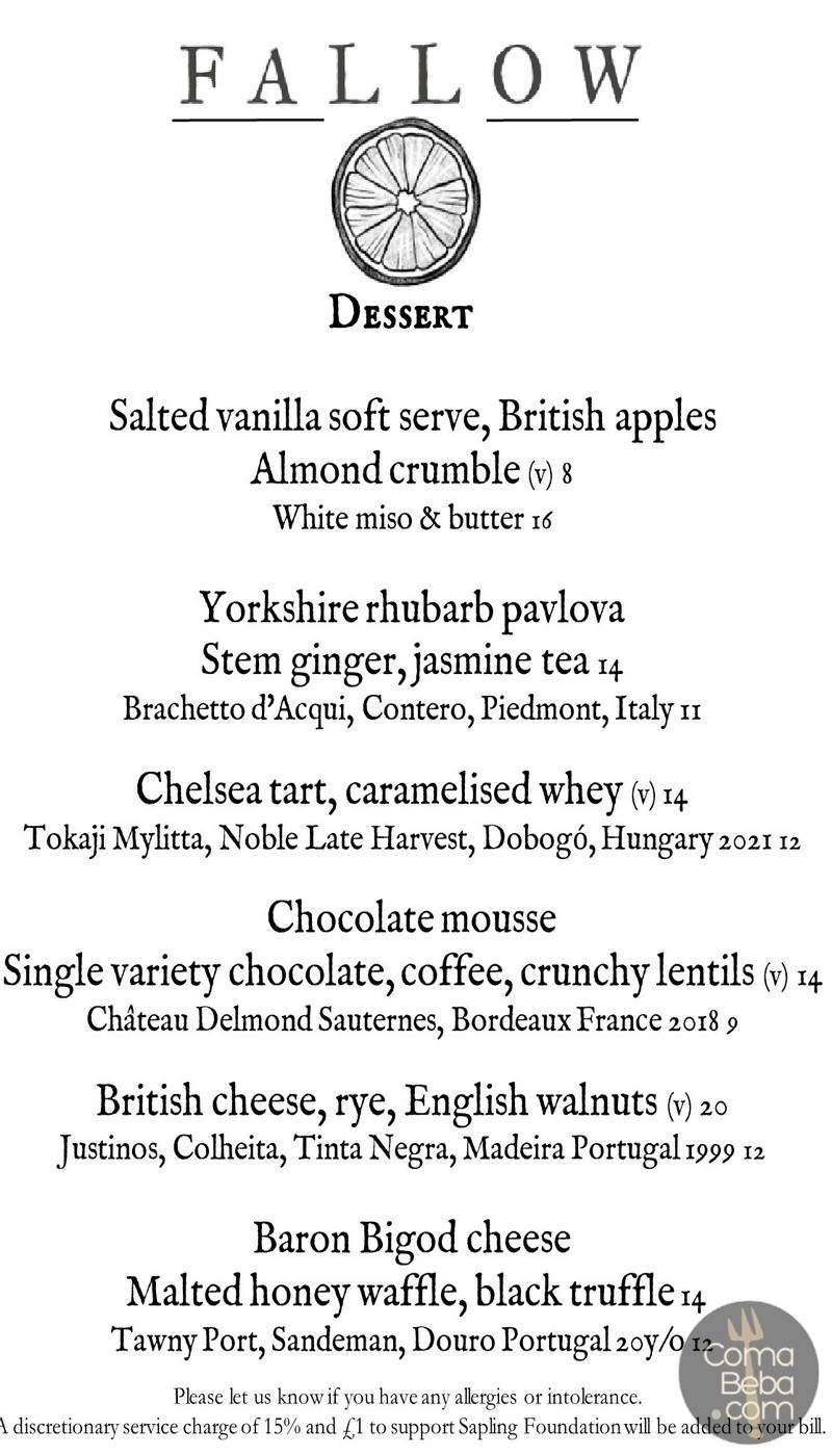 Fallow London Menu p7