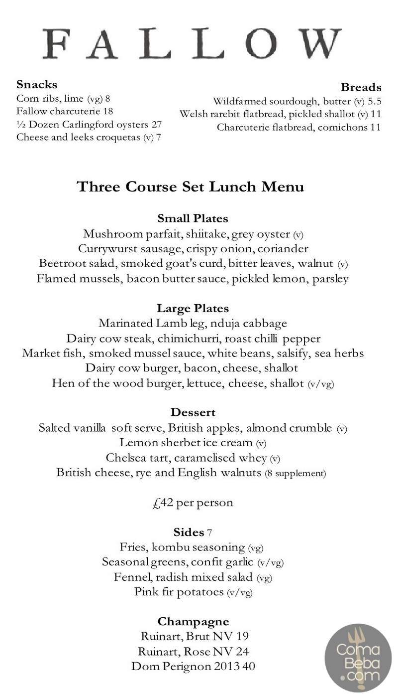 Fallow London Menu p9