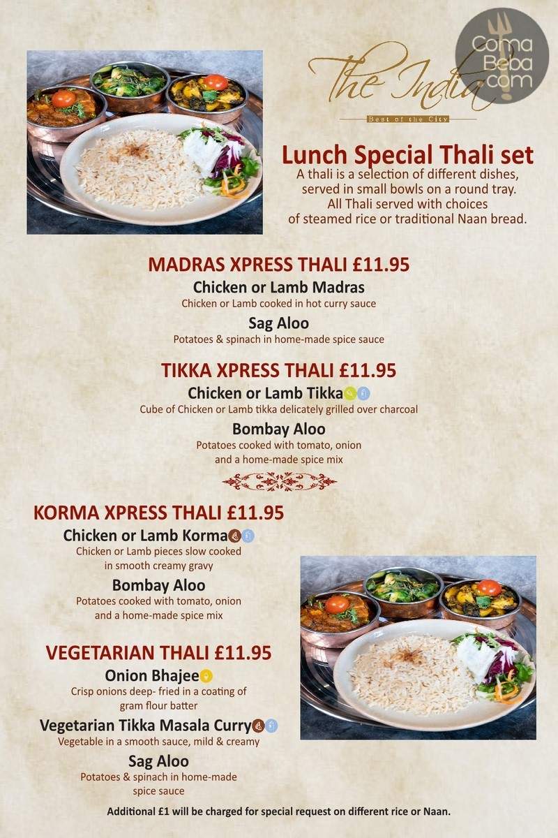 The India 2 London Menu p2