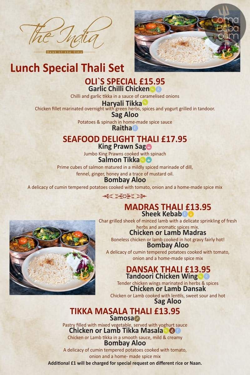 The India 2 London Menu p3