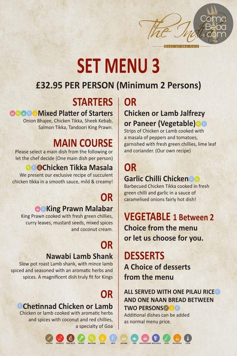 The India 2 London Menu p6