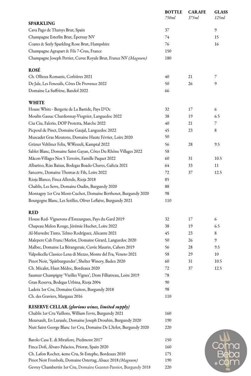 Kitty Fisher’s – London Menu p2