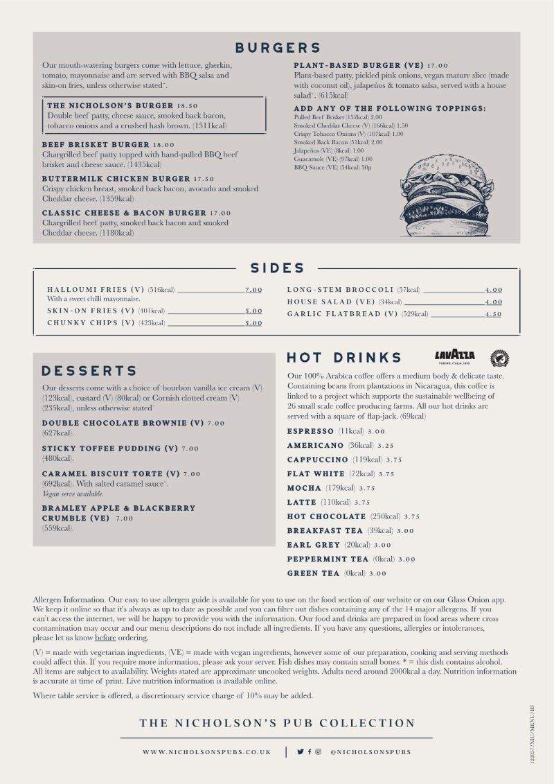 The Marquis of Granby – Romney London Menu p2