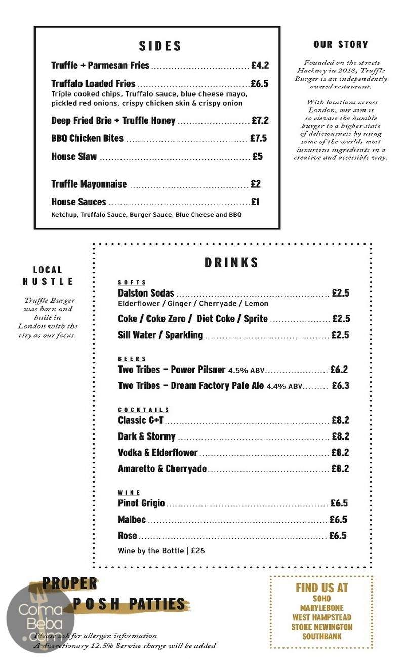 Truffle Burger London Menu p2